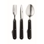 MP2538290 cubiertos de camping negro acero inoxidable 2