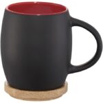 MP2625350 taza de ceramica de 400 ml con base de madera negro ceramica 1