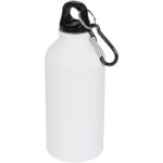 MP2628740 botella con acabado mate y mosqueton de 400ml blanco aluminio 1