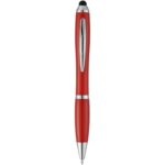 MP2640200 boligrafo con stylus con cuerpo y empuadura del mismo color con acabados cromados nash roj 1