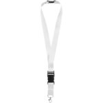 MP2679620 lanyard con hebilla separable y clip de seguridad blanco poliester 1
