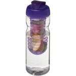 MP2685200 h2o active base bidon deportivo e infusor con tapa flip de 650 ml blanco plastico pet pla 1