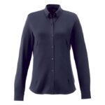 MP2742780 camisa de manga larga de punto pique para mujer azul doble punto pique 95 algodon 5 elasta 4