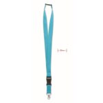 MP2965620 lanyard 25mm con mosqueton azul turquesa poliester 1