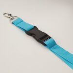 MP2965620 lanyard 25mm con mosqueton azul turquesa poliester 2