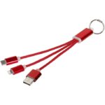 MP3030690 cable de carga 3 en 1 con llavero rojo aluminio 1