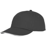 MP3049030 gorra de 5 paneles con ribete gris sarga de algodon 100 algodon 175 gm2 1