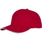 MP3049390 gorra de 5 paneles con ribete rojo sarga de algodon 100 algodon 175 gm2 1