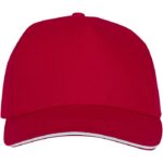 MP3049390 gorra de 5 paneles con ribete rojo sarga de algodon 100 algodon 175 gm2 2