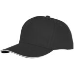 MP3049450 gorra de 5 paneles con ribete negro sarga de algodon 100 algodon 175 gm2 1