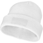 MP3049560 gorro de lana con parche blanco 1x1 punto de costilla 100 plastico acrilico contrast fabri 1