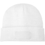 MP3049560 gorro de lana con parche blanco 1x1 punto de costilla 100 plastico acrilico contrast fabri 2