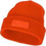 MP3049600 gorro de lana con parche naranja 1x1 punto de costilla 100 plastico acrilico contrast fabr 1