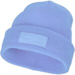 MP3049610 gorro de lana con parche azul 1x1 punto de costilla 100 plastico acrilico contrast fabric 1