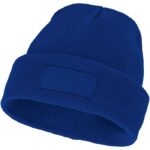 MP3049620 gorro de lana con parche azul 1x1 punto de costilla 100 plastico acrilico contrast fabric 1