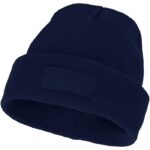 MP3049630 gorro de lana con parche azul 1x1 punto de costilla 100 plastico acrilico contrast fabric 1