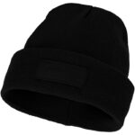 MP3049670 gorro de lana con parche negro 1x1 punto de costilla 100 plastico acrilico contrast fabric 1