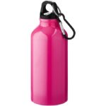 MP3173680 botella de 400ml de aluminio con mosqueton rosa aluminio 1