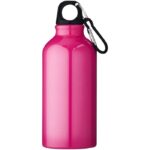 MP3173680 botella de 400ml de aluminio con mosqueton rosa aluminio 2