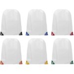 MP3174840 mochila de cuerdas con esquinas de colores 5l blanco 210d poliester 4