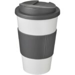 MP3177350 americano vaso 350 ml con agarre y tapa antigoteo blanco plastico pp plastico de silicona 1