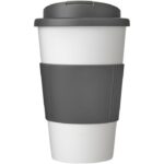 MP3177350 americano vaso 350 ml con agarre y tapa antigoteo blanco plastico pp plastico de silicona 2