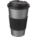 MP3177370 americano vaso 350 ml con agarre y tapa antigoteo gris plastico pp plastico de silicona 1