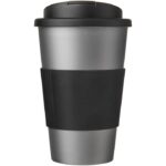 MP3177370 americano vaso 350 ml con agarre y tapa antigoteo gris plastico pp plastico de silicona 2