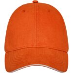 MP3181710 gorra con ribete de 6 paneles naranja sarga gruesa de algodon cepillado 100 algodon 260 gm 2