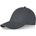 MP3181760 gorra con ribete de 6 paneles gris sarga gruesa de algodon cepillado 100 algodon 260 gm2 1