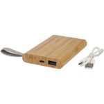 MP3184080 bateria externa de 5000mah de bambu natural madera de bambu 6