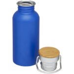 MP3184490 botella de acero inoxidable de 550ml azul acero inoxidable madera de bambu 3