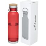 MP3184540 botella deportiva de tritan de 800ml rojo plastico eastman tritan madera de bambu acero in 1