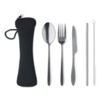 MP3186920 Liri - Set cubiertos acero inoxidable Negro