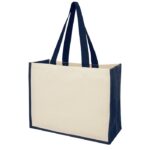 MP3222680 bolsa tote para la compra de lona y yute de 320 gm azul lona 320 gm2 yute 330 gm2 1