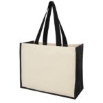 MP3222690 bolsa tote para la compra de lona y yute de 320 gm negro lona 320 gm2 yute 330 gm2 1