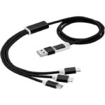 MP3229100 cable de carga 5 en 1 negro cobre revestido de aluminio poliester 1
