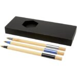 MP3233850 set de boligrafos de bambu de 3 piezas negro madera de bambu aluminio 1