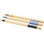 MP3233850 set de boligrafos de bambu de 3 piezas negro madera de bambu aluminio 4