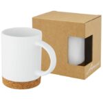 MP3233860 taza de ceramica de 425 ml con base de corcho blanco ceramica corcho 1