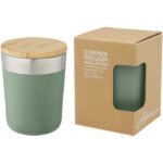 MP3233950 vaso de 300 ml de acero inoxidable con aislamiento al vacio de cobre y tapa de bambu verde 1