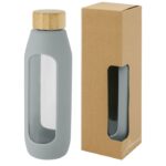 MP3234020 botella de vidrio borosilicato con agarre de silicona de 600 ml gris vidrio borosilicato 1