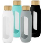 MP3234020 botella de vidrio borosilicato con agarre de silicona de 600 ml gris vidrio borosilicato 6