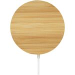 MP3234230 base de carga inalambrica magnetica de bambu de 10w blanco madera de bambu 2