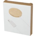 MP3234230 base de carga inalambrica magnetica de bambu de 10w blanco madera de bambu 3
