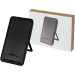 MP3234410 base de carga inalambrica de plastico reciclado de 10 w con soporte para telefono negro pl 6