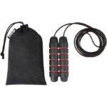 MP3241640 cuerda de saltar suave en bolsa de pet reciclado rojo aluminio espuma 4