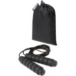 MP3241670 cuerda de saltar suave en bolsa de pet reciclado negro aluminio espuma 1