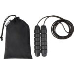 MP3241670 cuerda de saltar suave en bolsa de pet reciclado negro aluminio espuma 4