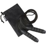 MP3241670 cuerda de saltar suave en bolsa de pet reciclado negro aluminio espuma 5